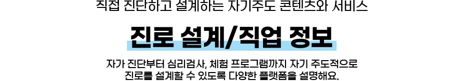 직접 진단하고 설계하는 자기주도 콘텐츠와 서비스 진로 설계 / 직업 정보